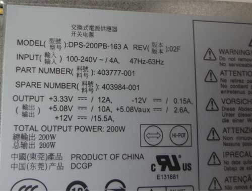 200W DPS-200PB-

163 A