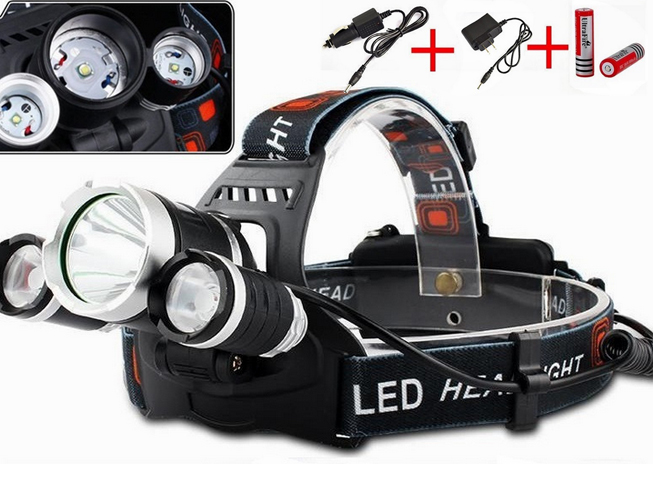 5000LM 

3x XM-L T6 LED Headlamp HeadLight + Battery + Car Charger