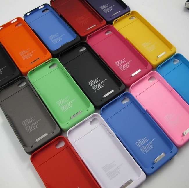 1900mAh External Rechargeable Backup Battery Charger Case Guard For iPhone 4 4S
