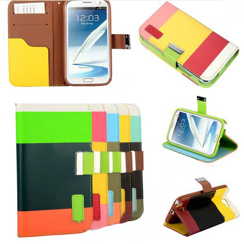 Hybrid Leather Wallet 

Flip Pouch Case Cover For Galaxy Note II 2 N7100