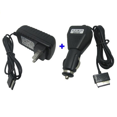 Car charger +US AC adapter For ASUS Eee Pad Transformer Prime TF101 

TF201 TF300