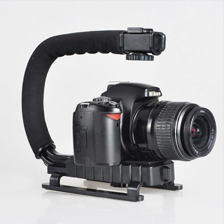Super Grip Video DV SLR Camera 

Stabilizing Handle BLACK 

for Mic video light