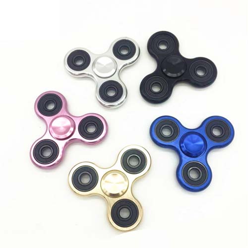 Tri-Spinner Fidget Toy Brushed plating aluminum alloy EDC Hand Spinner For Autism and Rotation Time Long Anti Stress Toys